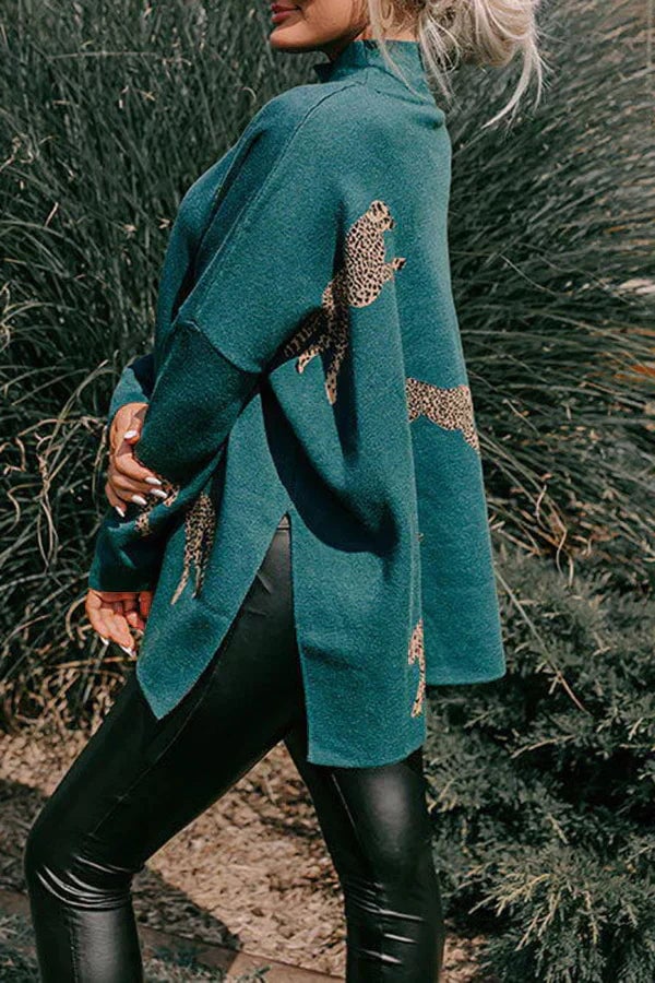 VIDA – VINTAGE CASUAL BLOUSE WITH TIGER AND LEOPARD PRINT