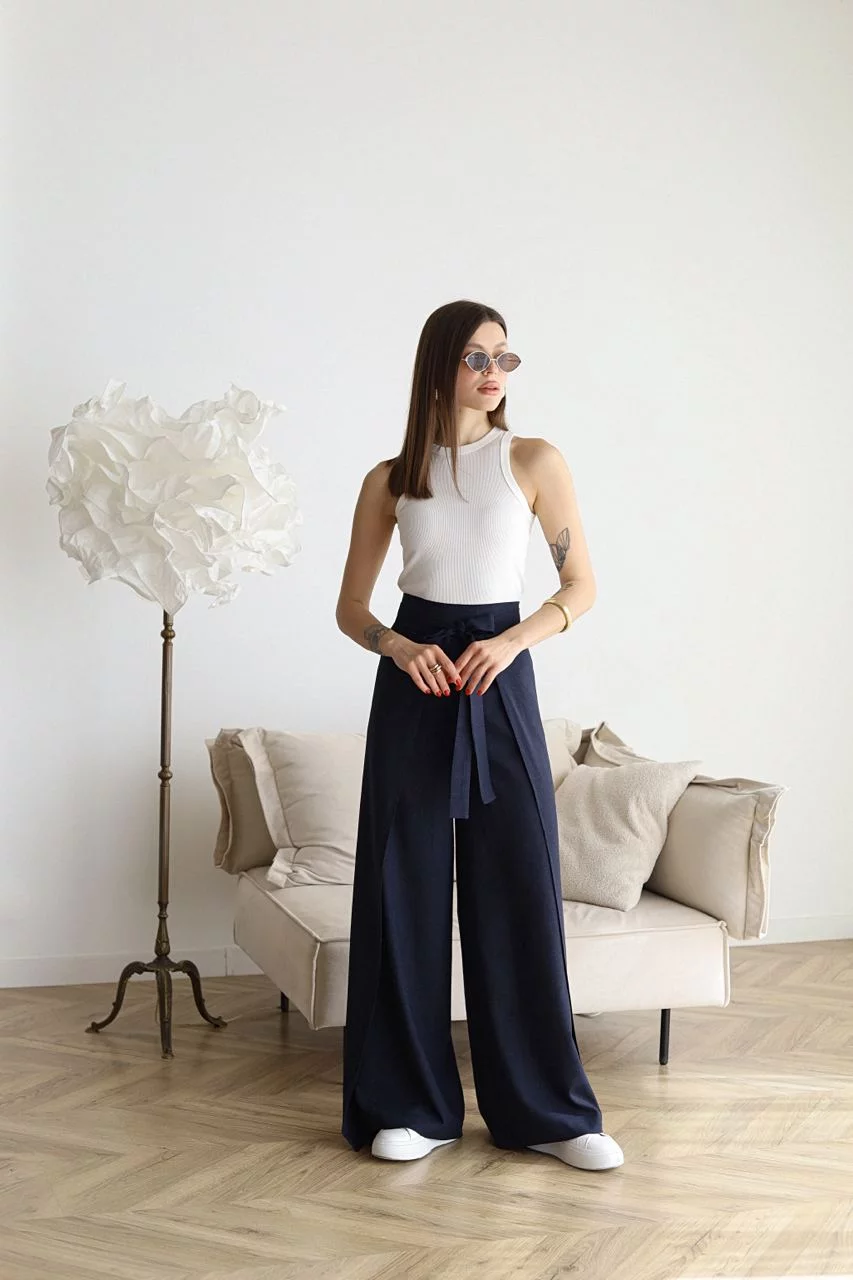 ARIANE – WOMEN'S WIDE-LEG LINEN PANTS