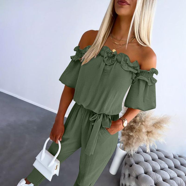 MIA – ROMANTIC JUMPSUIT WITH RUFFLES AND OFF-SHOULDER DESIGN