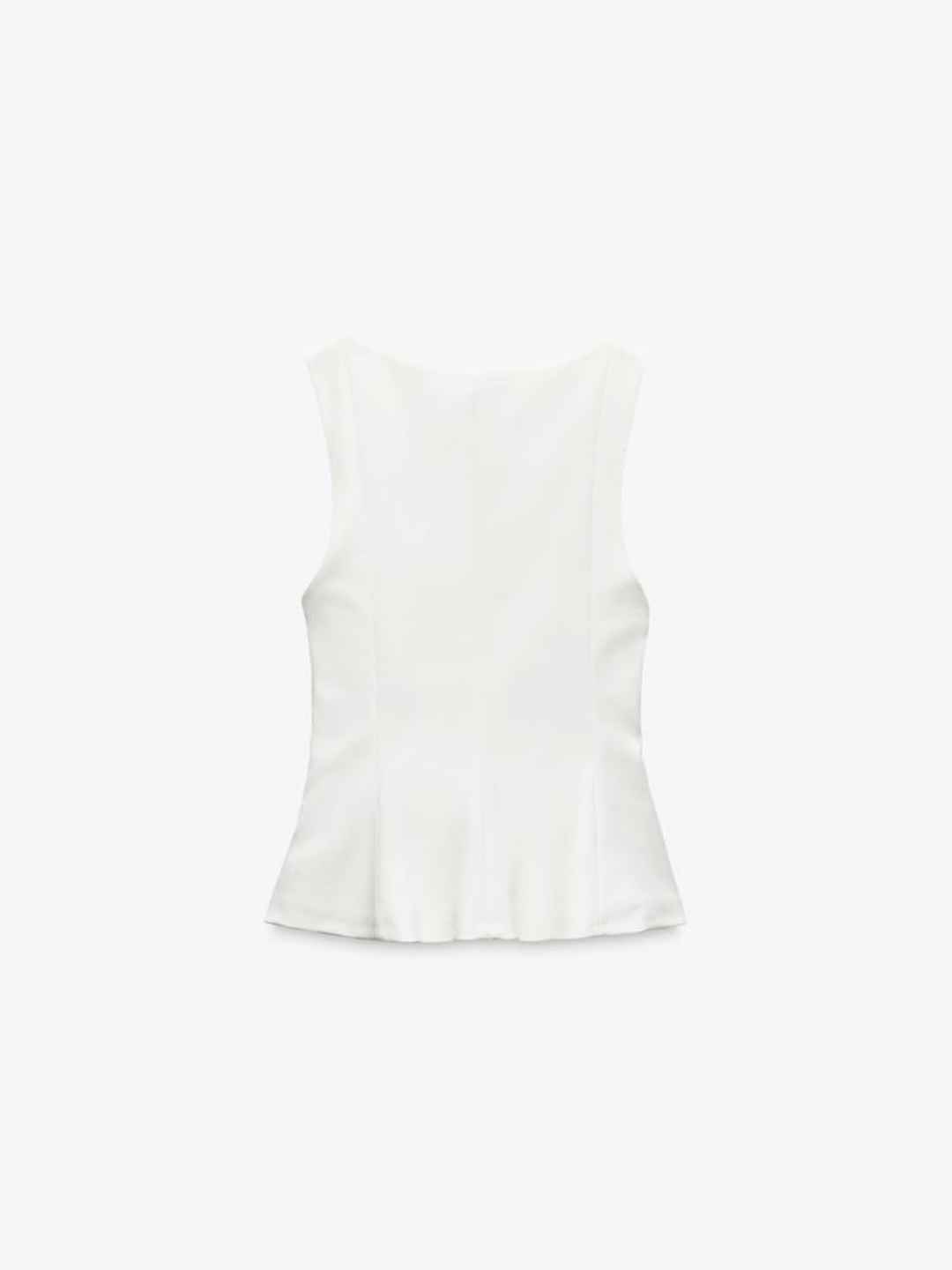 Sleeveless Peplum Top with Square Neck, Slim-Fit