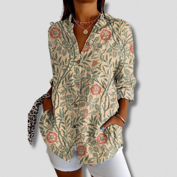 Fallon | Long Sleeve Floral Print Shirt