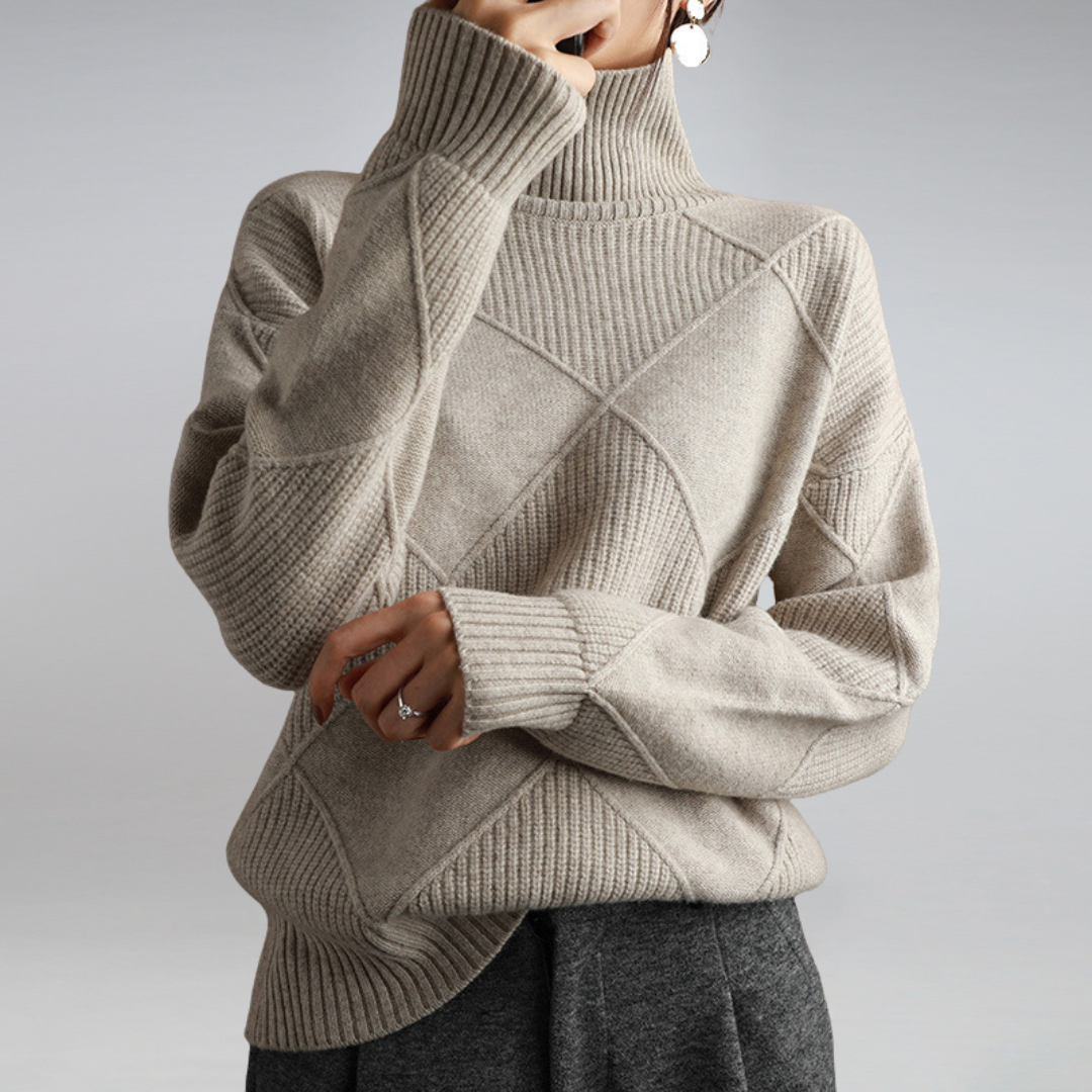 Adelle - Warm Sweater with High Collar
