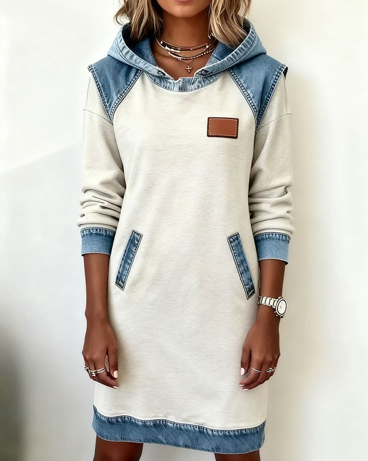 Stefana | Hoodie Dress with Contrasting Inserts