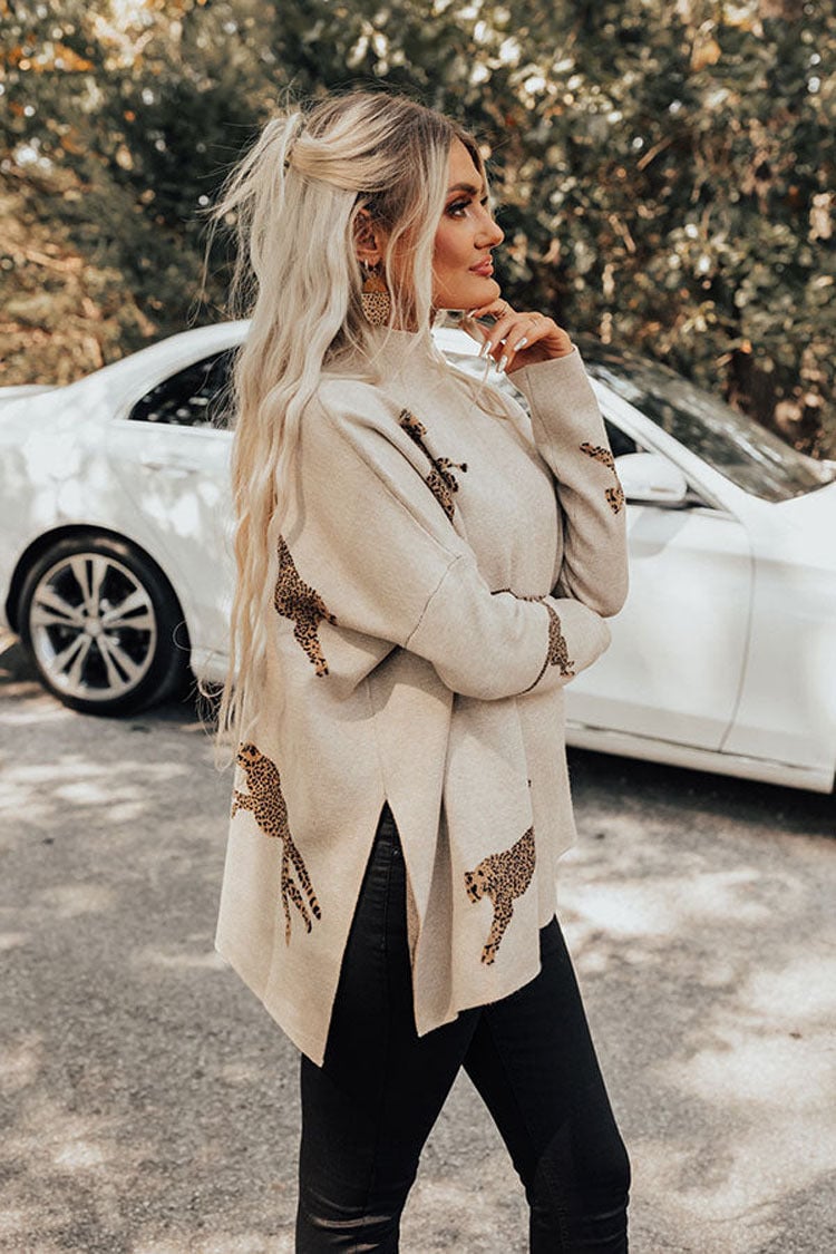 VIDA – VINTAGE CASUAL BLOUSE WITH TIGER AND LEOPARD PRINT