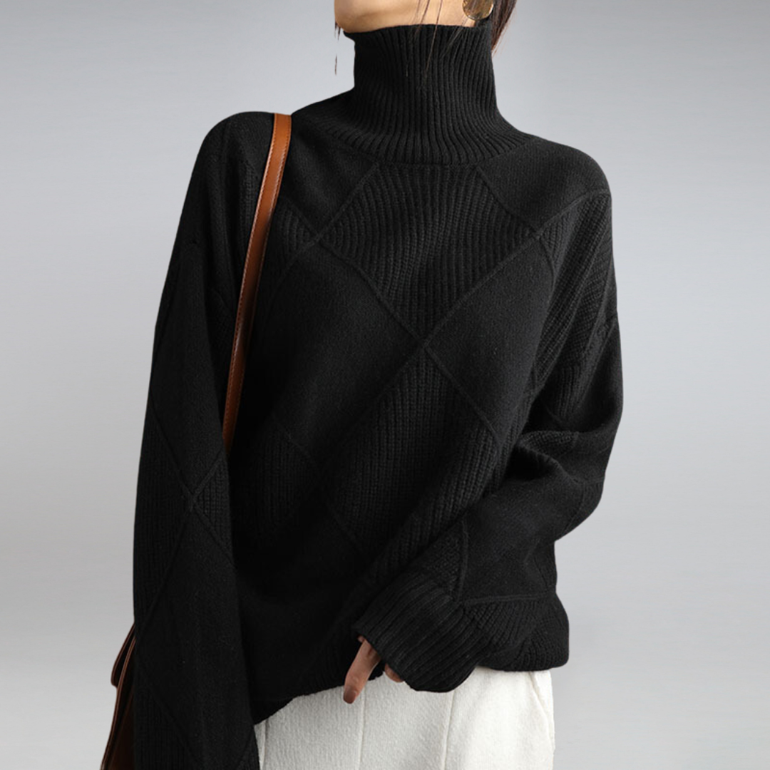 Adelle - Warm Sweater with High Collar