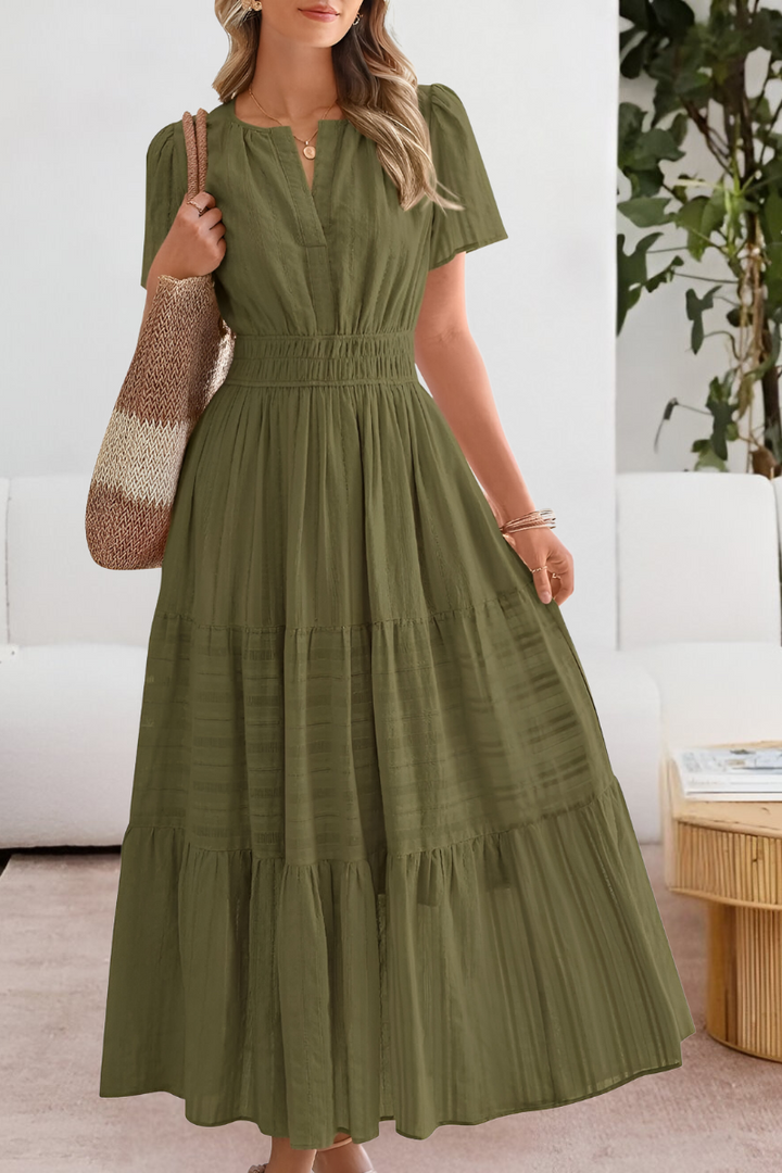FREYA – MAXI DRESS WITH RUFFLES AND SUNLIT CHARM
