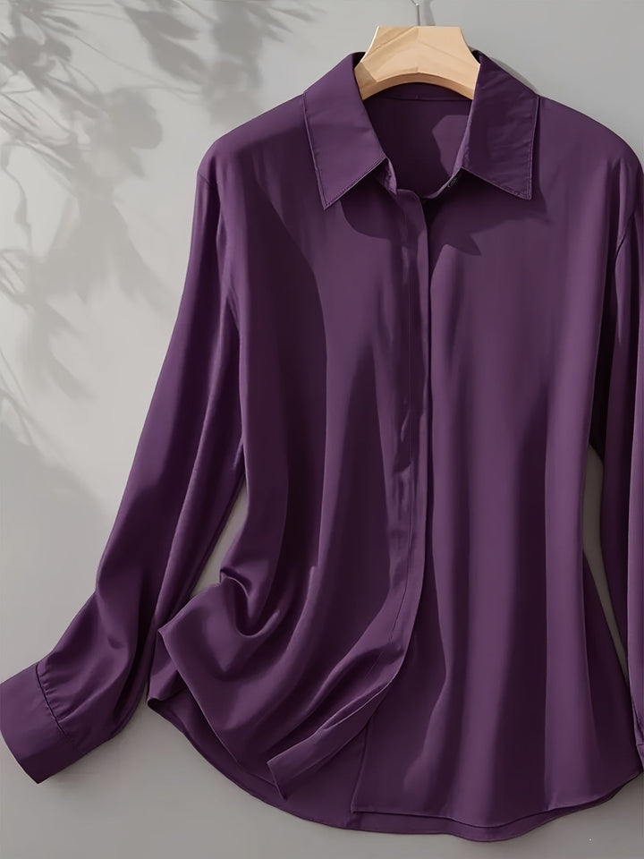 IRYNA | Elegant Long-Sleeve Shirt with Button Closure