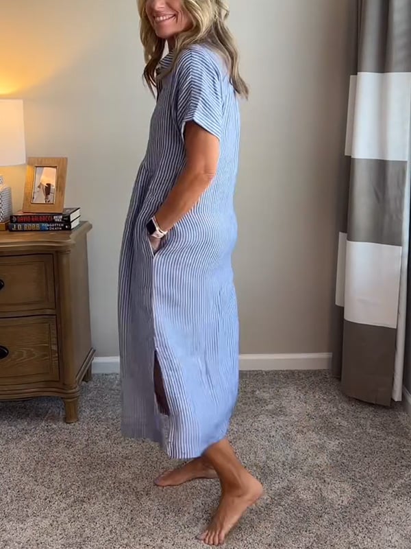 GEORGIA – DRESS WITH LIGHT STRIPES