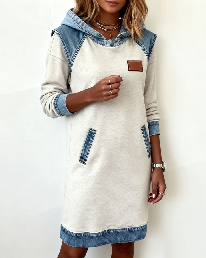 Stefana | Hoodie Dress with Contrasting Inserts