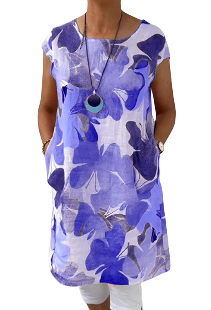 NORA – TUNIC DRESS WITH LIGHT FLOWERS
