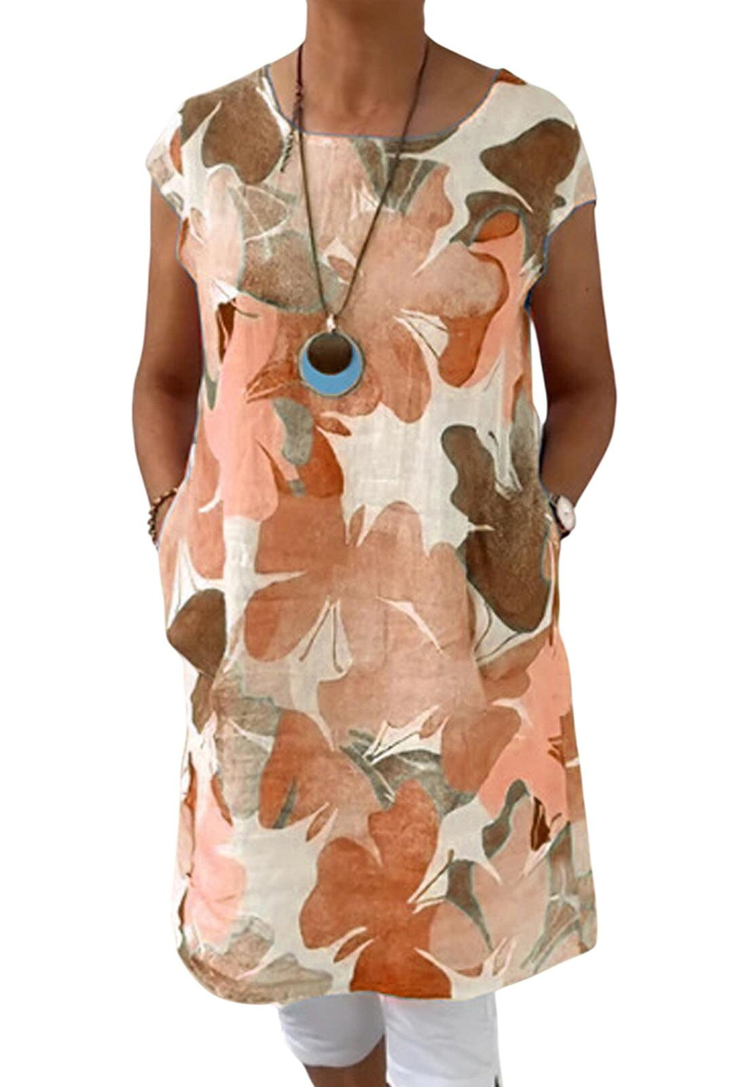 NORA – TUNIC DRESS WITH LIGHT FLOWERS