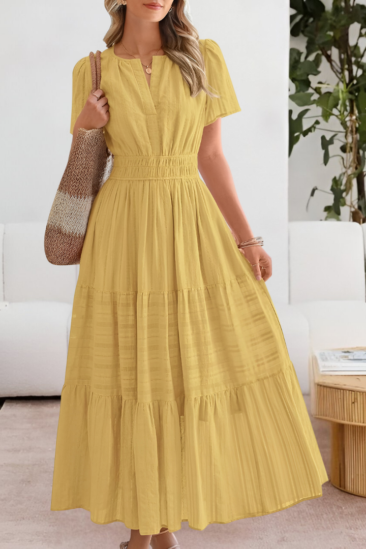 FREYA – MAXI DRESS WITH RUFFLES AND SUNLIT CHARM