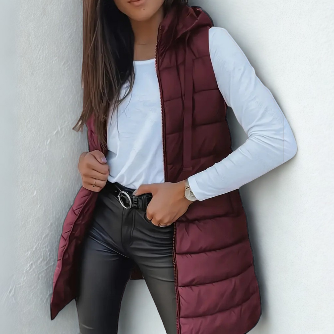 Rosie | Casual Hood Long Puffer Vest