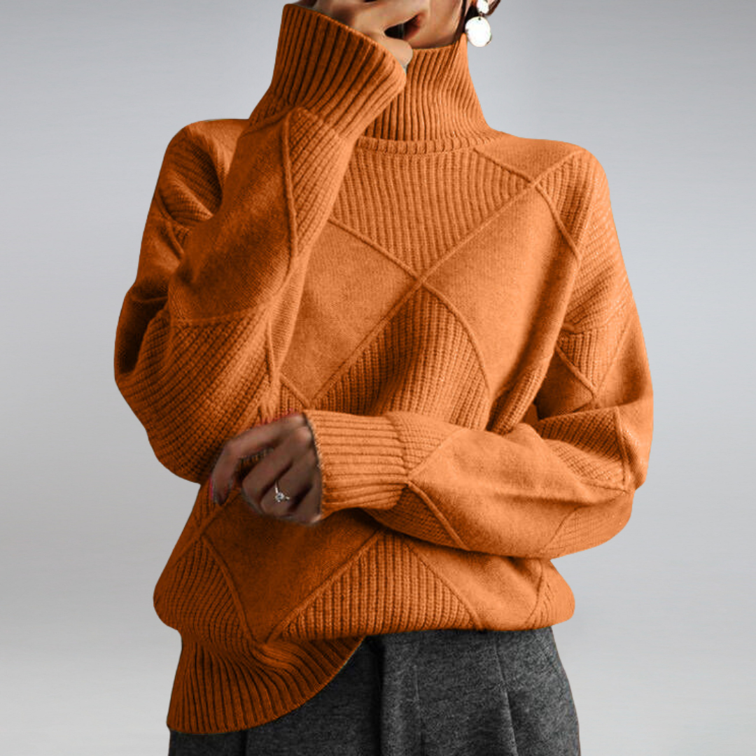 Adelle - Warm Sweater with High Collar