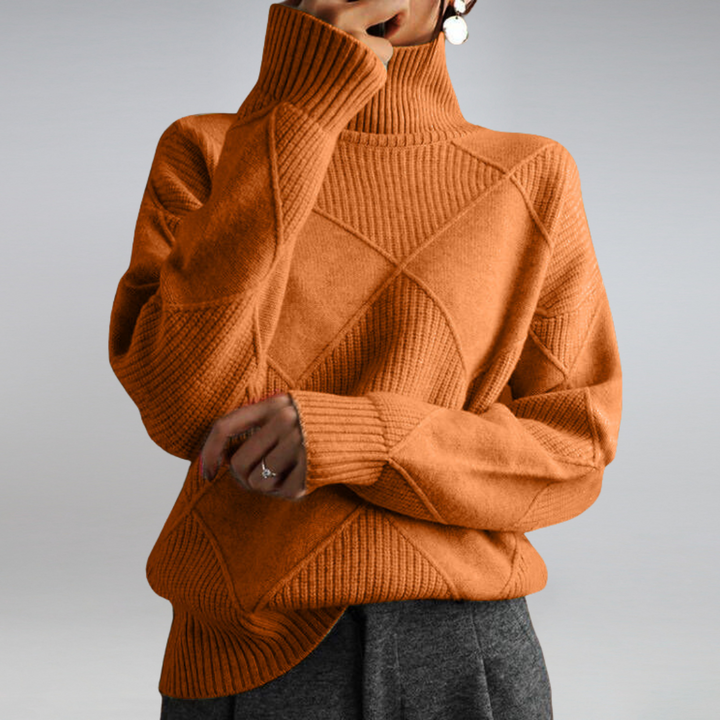Adelle - Warm Sweater with High Collar