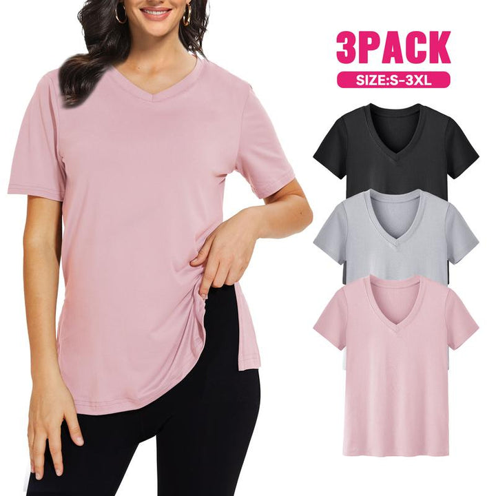 OLIVIA – V-NECK T-SHIRT FOR EVERYDAY WEAR (PACK OF 3)