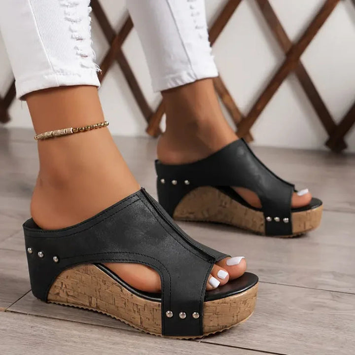 Faith - Elegant Rubber Wedge Heel Sandals