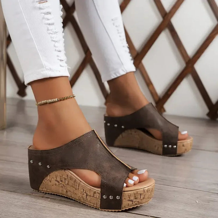 Faith - Elegant Rubber Wedge Heel Sandals