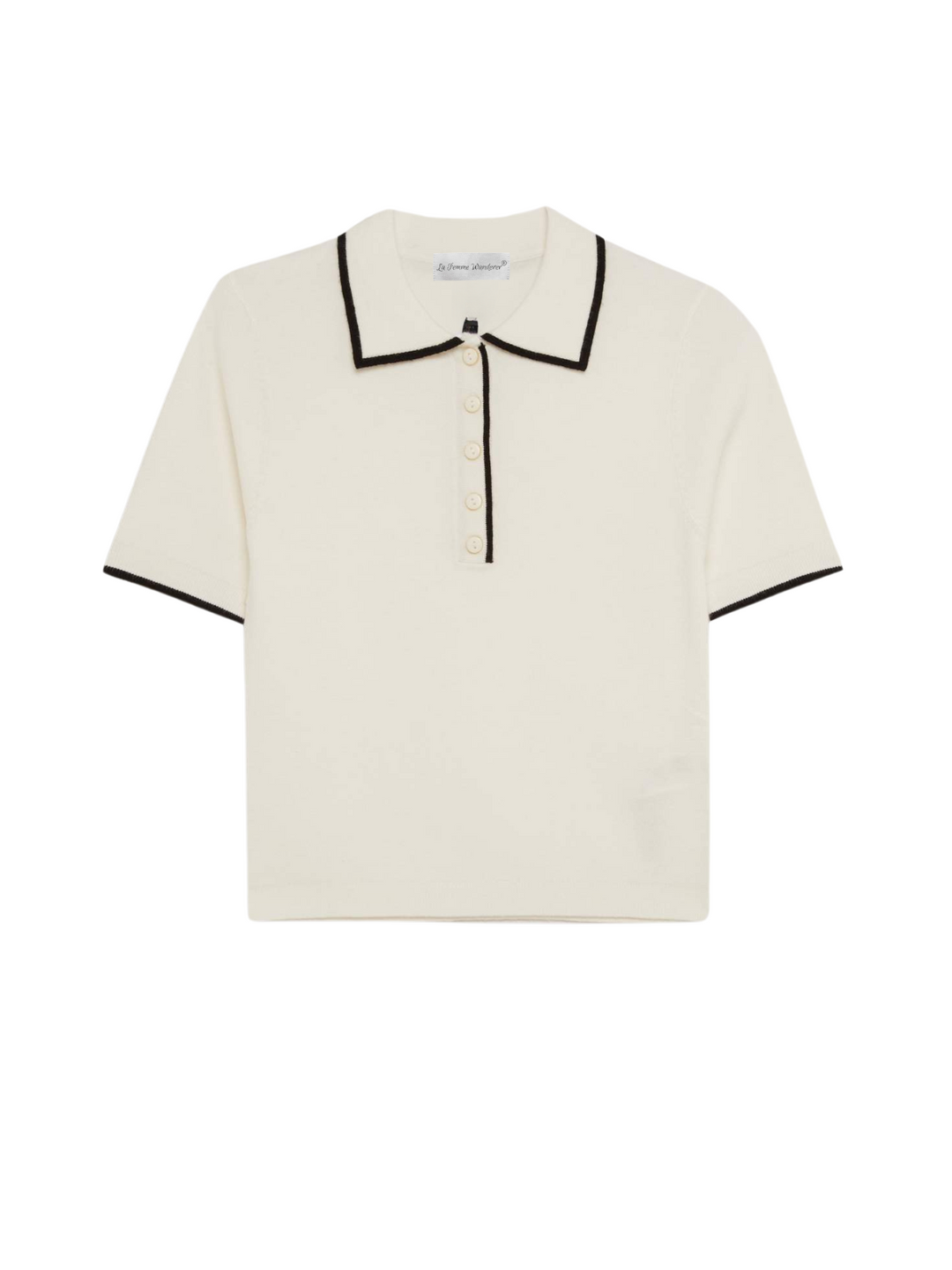 Top knitted with metallic buttons and contrasting details