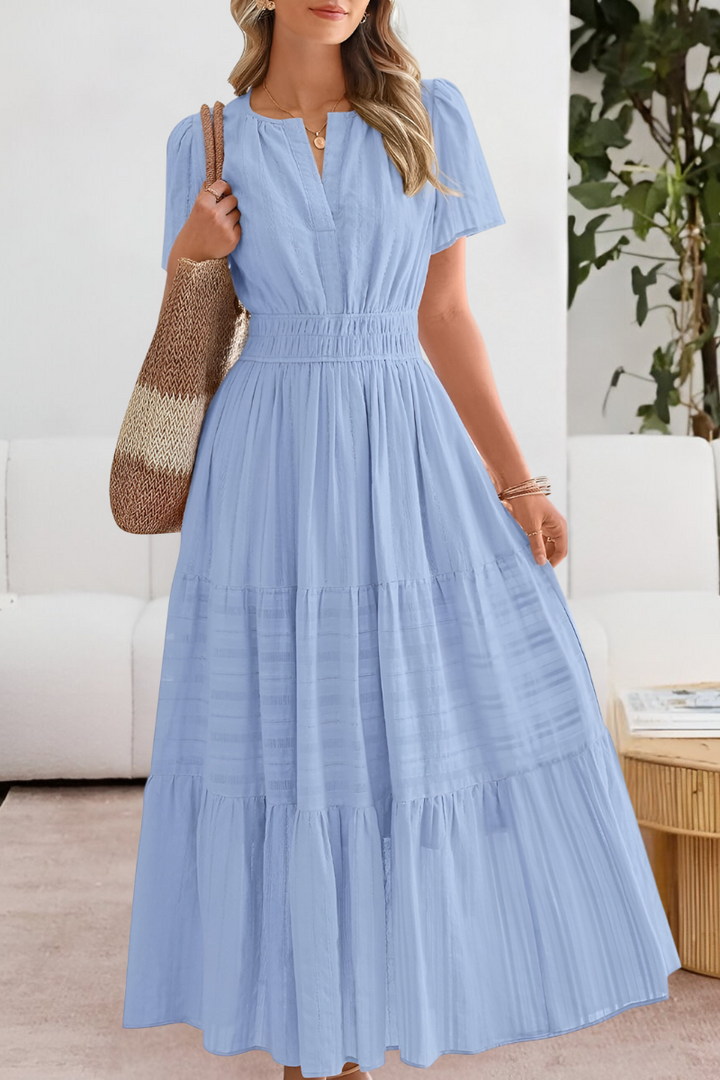FREYA – MAXI DRESS WITH RUFFLES AND SUNLIT CHARM