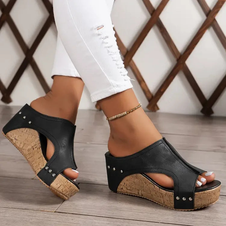 Faith - Elegant Rubber Wedge Heel Sandals