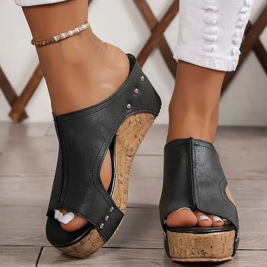Faith - Elegant Rubber Wedge Heel Sandals