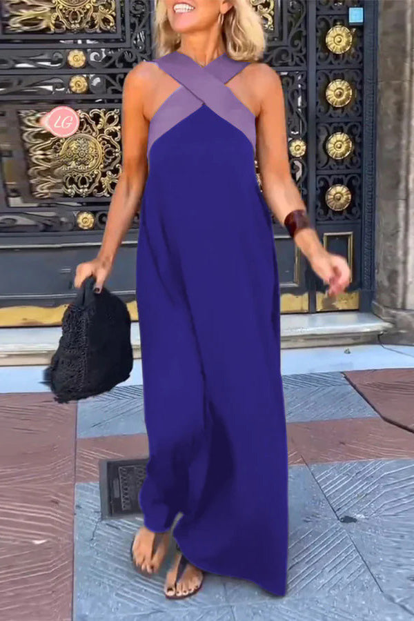 CARYS – WOMEN'S BACK CROSS DRESS, SLEEVELESS