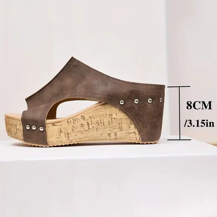 Faith - Elegant Rubber Wedge Heel Sandals