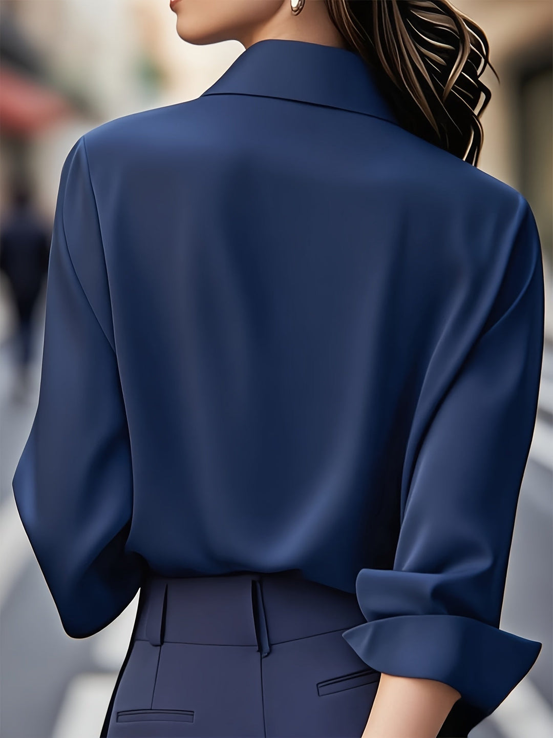 IRYNA | Elegant Long-Sleeve Shirt with Button Closure