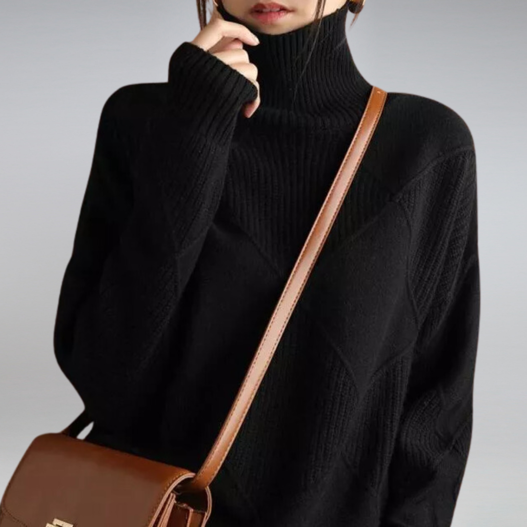 Adelle - Warm Sweater with High Collar