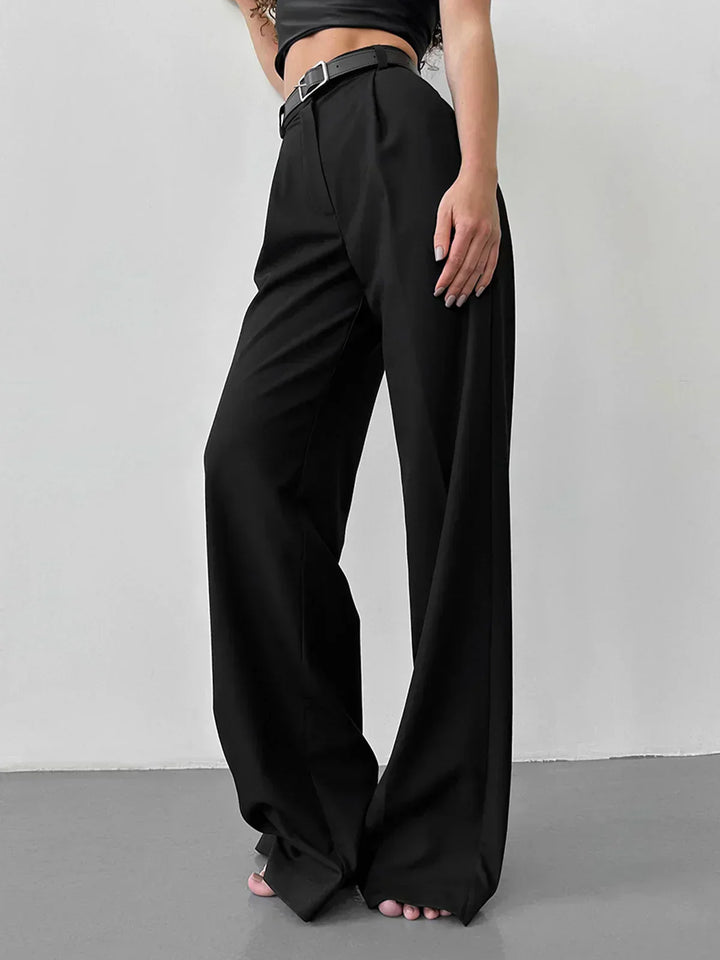 Black High-Waisted Wide-Leg Pants