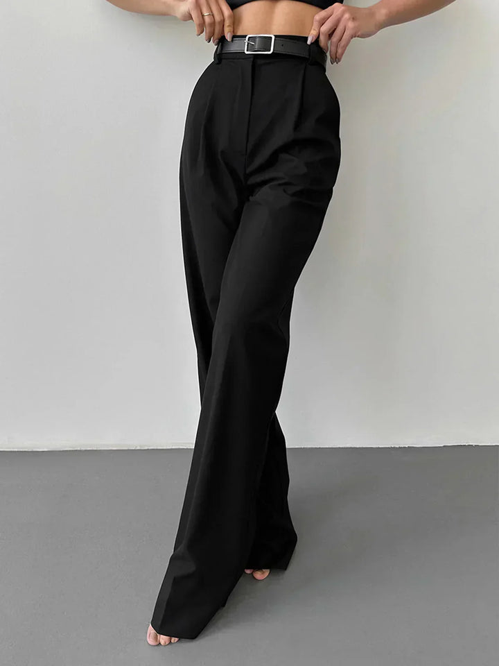 Black High-Waisted Wide-Leg Pants