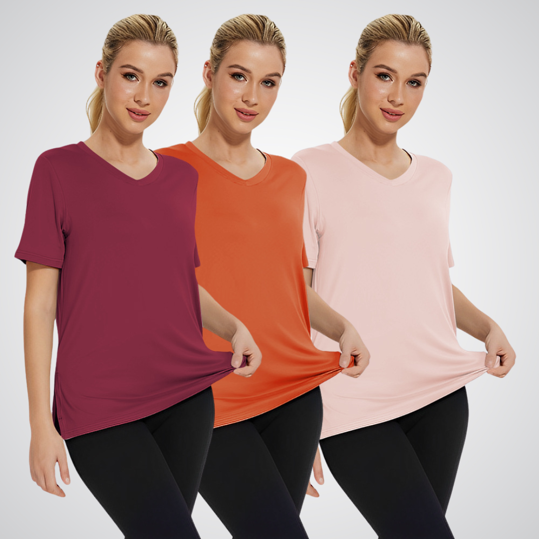 OLIVIA – V-NECK T-SHIRT FOR EVERYDAY WEAR (PACK OF 3)