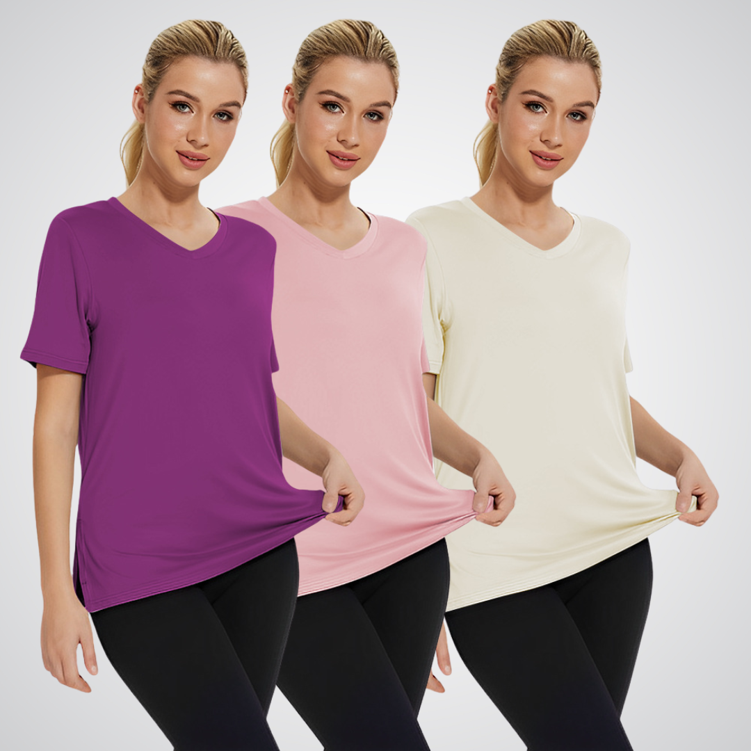 OLIVIA – V-NECK T-SHIRT FOR EVERYDAY WEAR (PACK OF 3)