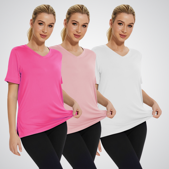 OLIVIA – V-NECK T-SHIRT FOR EVERYDAY WEAR (PACK OF 3)