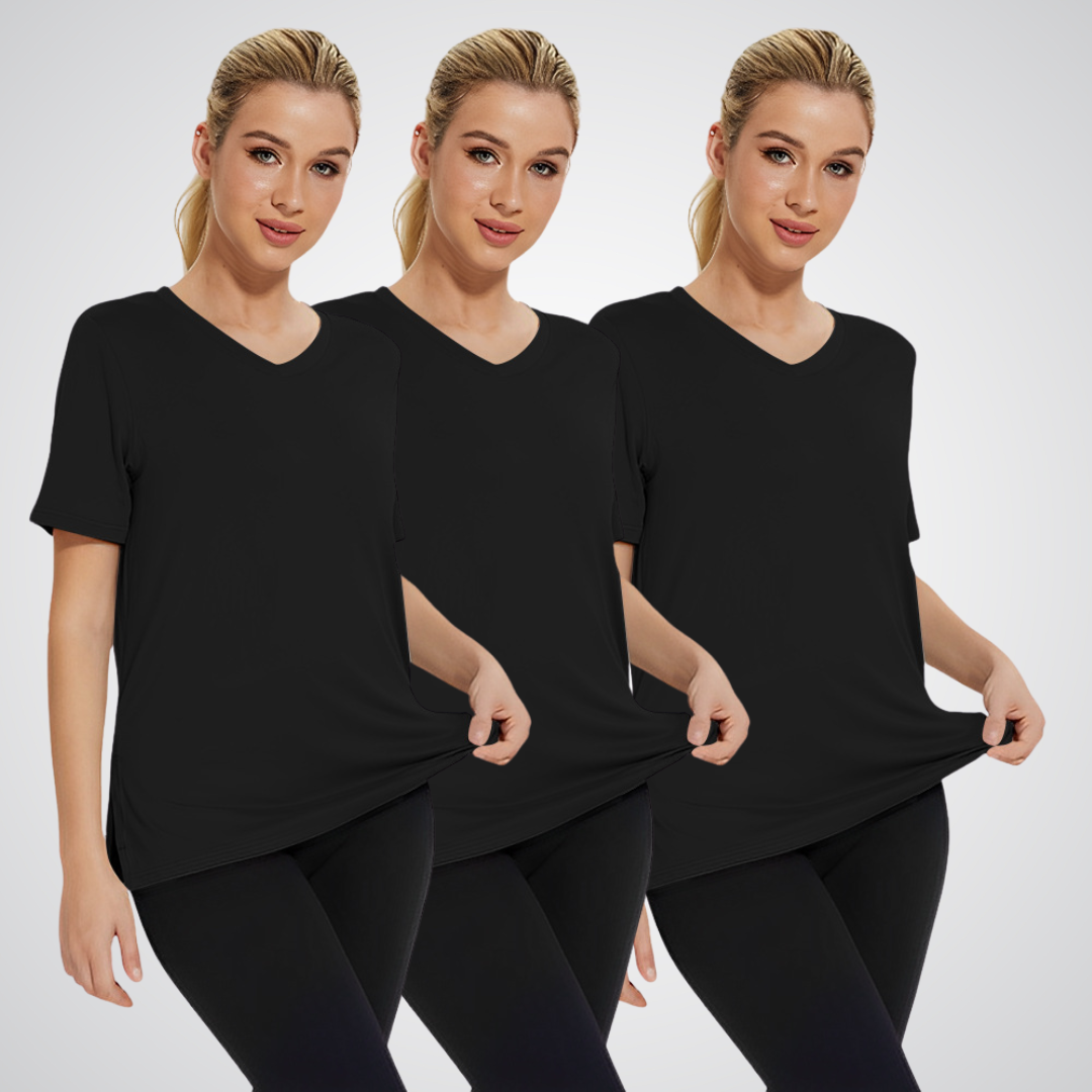 OLIVIA – V-NECK T-SHIRT FOR EVERYDAY WEAR (PACK OF 3)