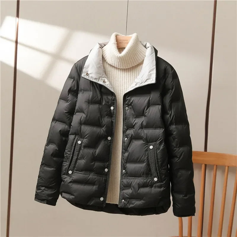 Gwyneth | High Collar Quilted Down Jacket