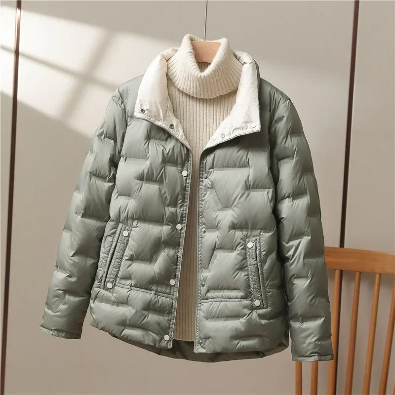 Gwyneth | High Collar Quilted Down Jacket