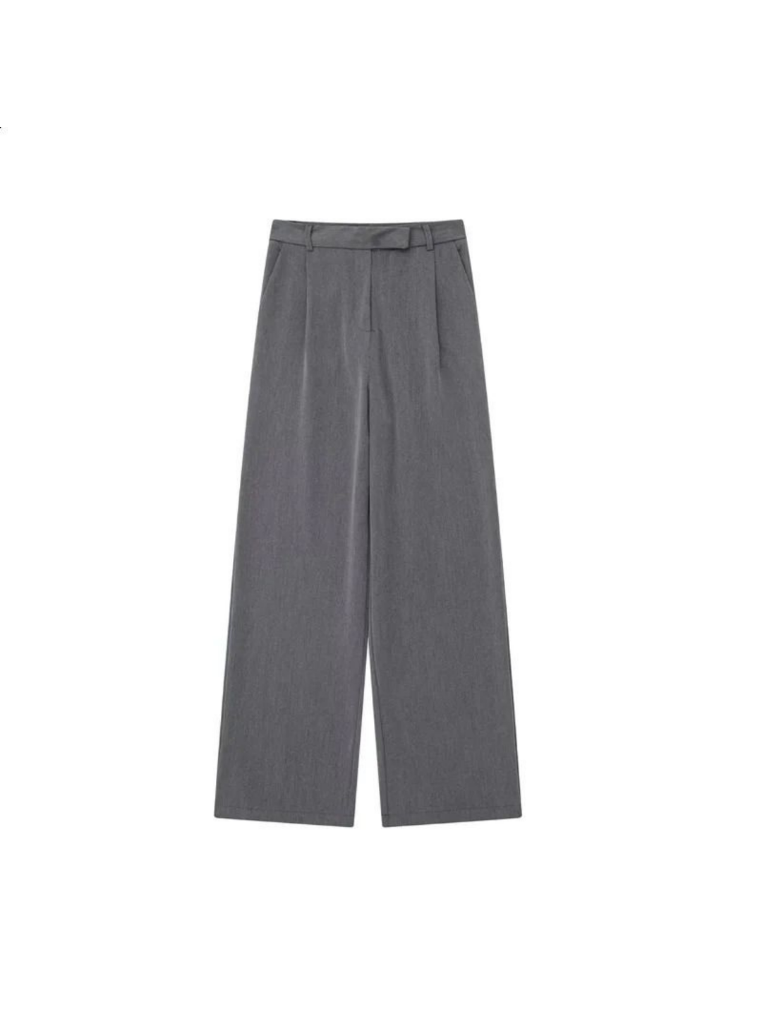 Casual Elegant Pants, Loose-Fitting, High-Waisted with Straight Cut