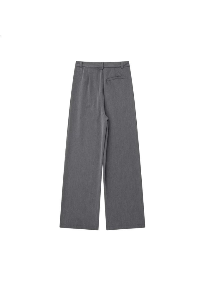 Casual Elegant Pants, Loose-Fitting, High-Waisted with Straight Cut