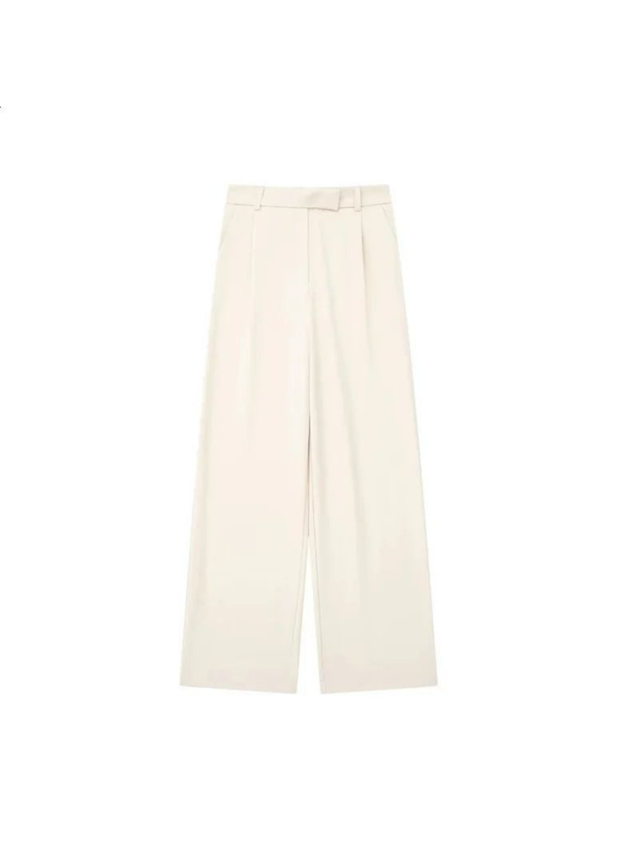 Elegant Casual Pants, Relaxed Fit, High Waist with Straight Cut