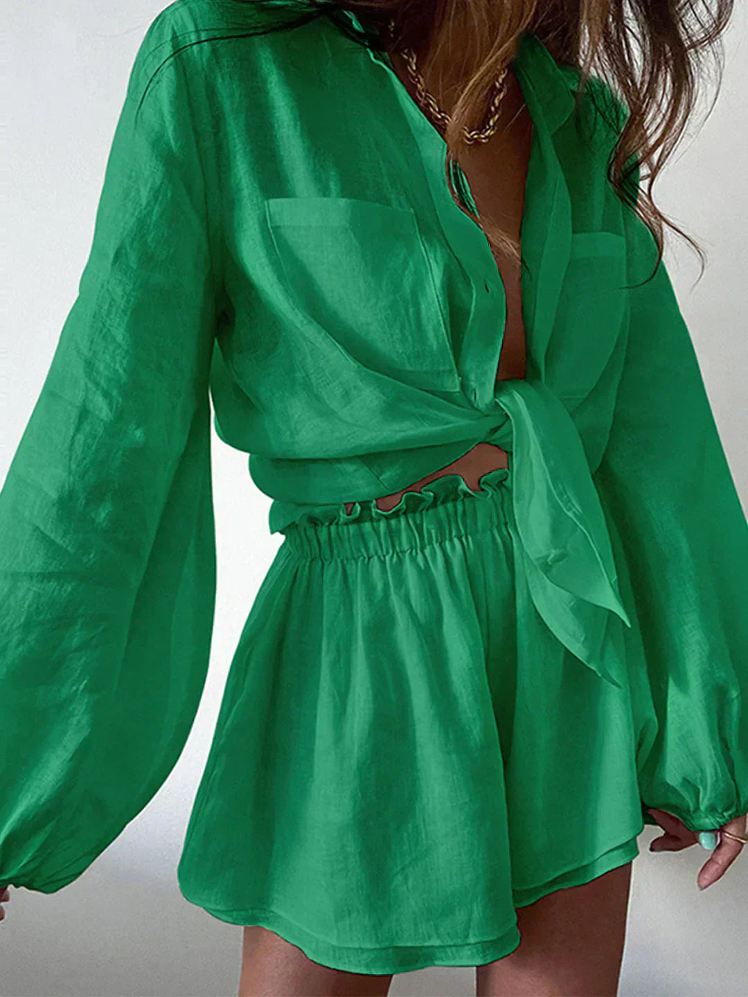 Two-Piece Double-Lined Shorts Set, Egean