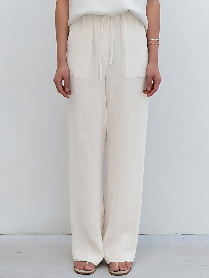 High-Waisted Straight-Leg Pants