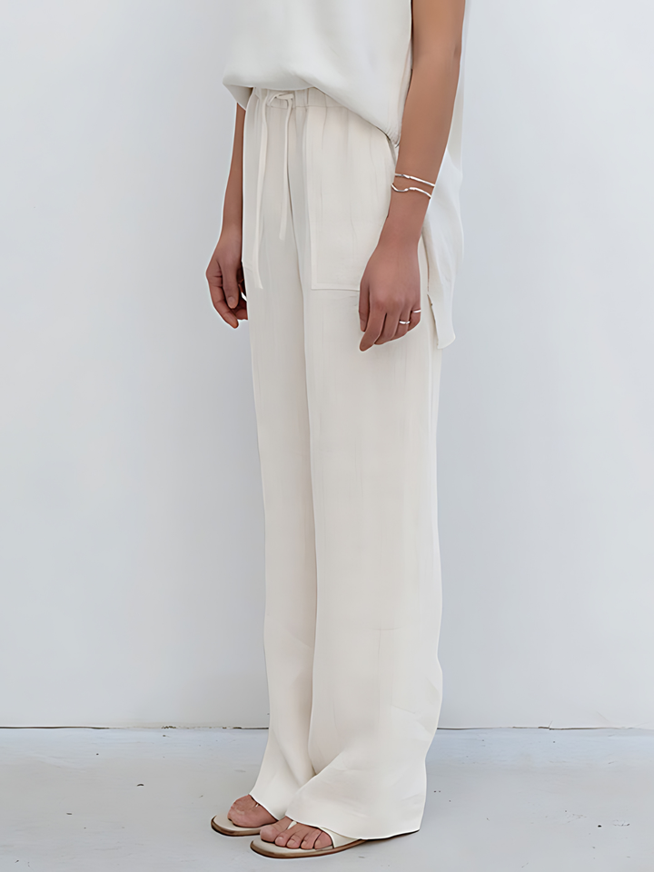 High-Waisted Straight-Leg Pants
