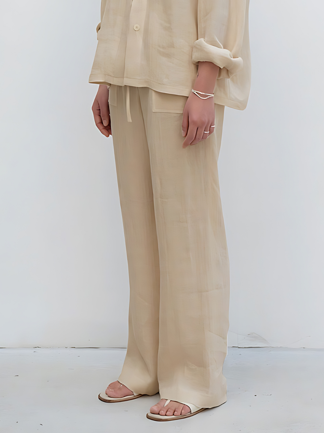 High-Waisted Straight-Leg Pants