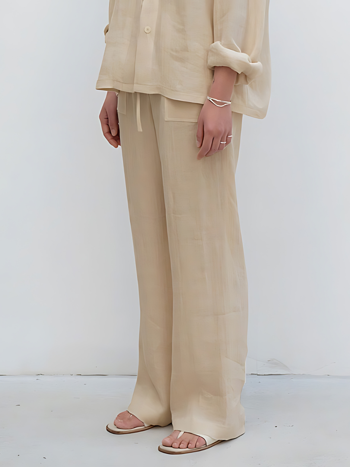 High-Waisted Straight-Leg Pants