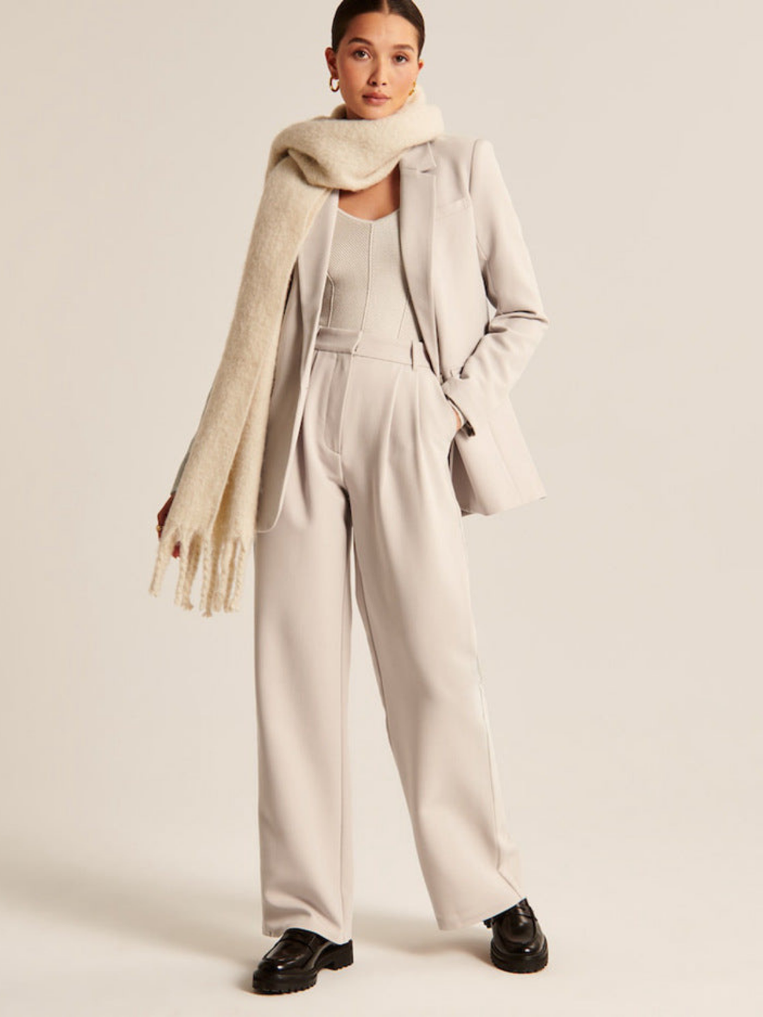 High-Waisted Wide-Leg Casual Pants