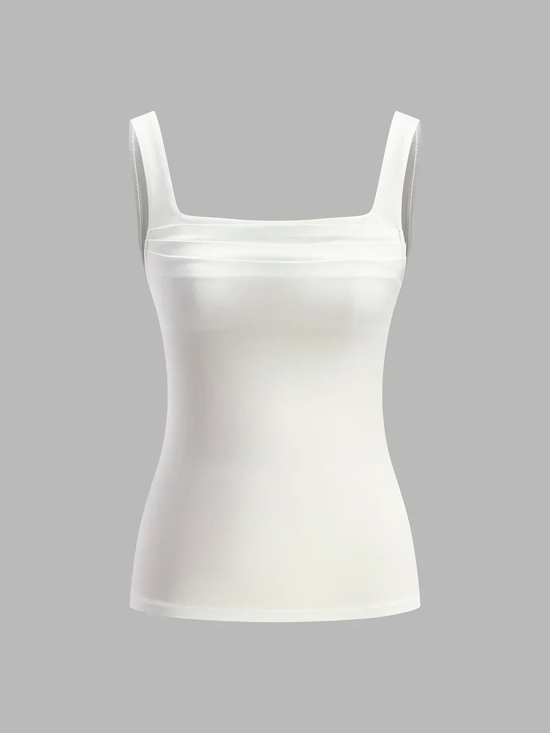 Top elegant with square neckline, sleeveless