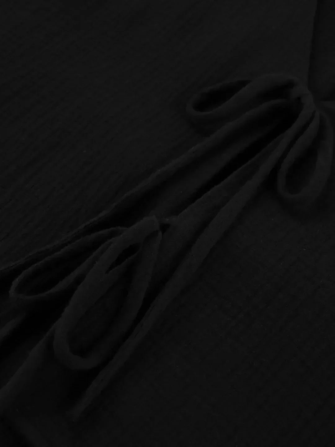 Set of shorts and long-sleeve blouse with bow detail