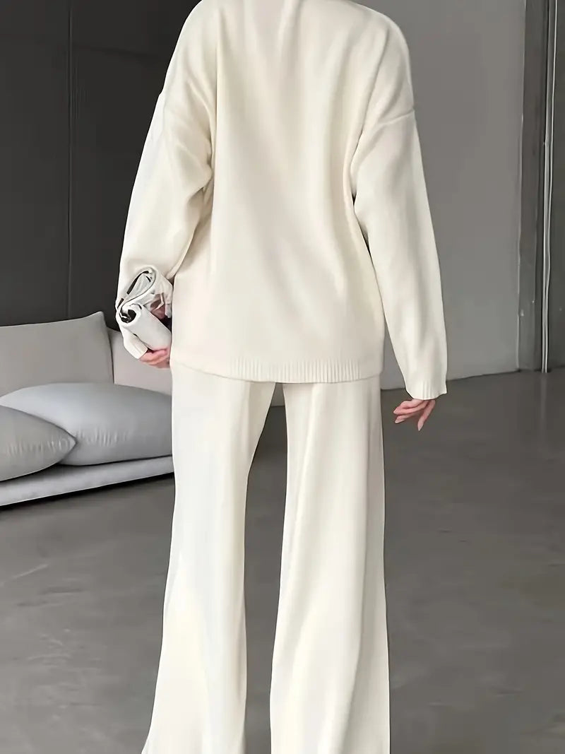 Solid Color Turtleneck Sweater